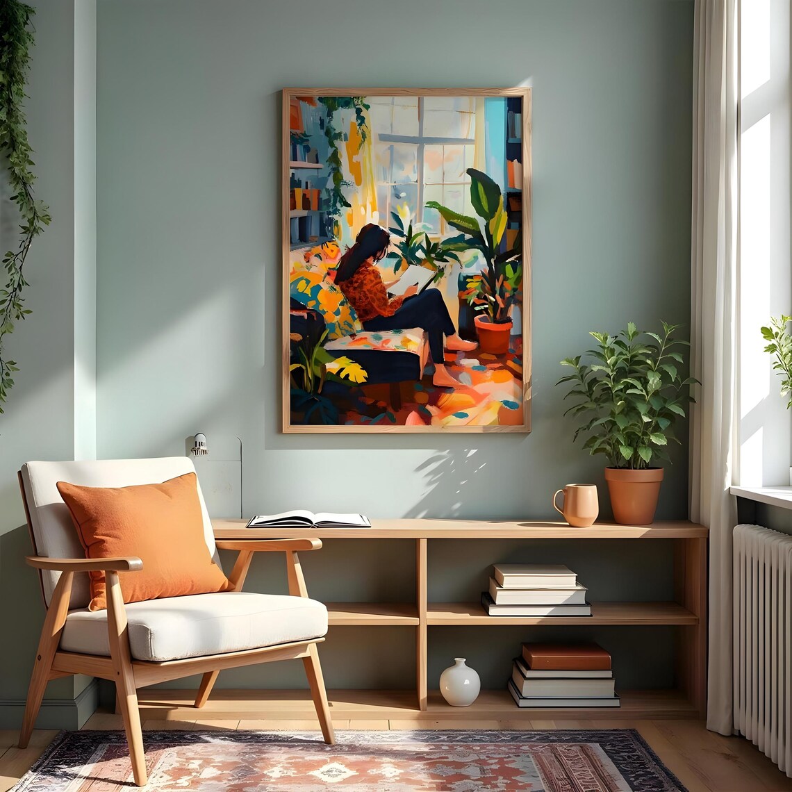 Henri Matisse Style Woman Reading In Sunlit Room Cozy Art Poster - Image 4