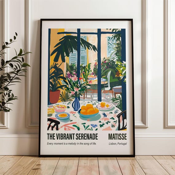 Matisse Inspired Interior Art The Vibrant Serenade Colorful Mediterranean Poster