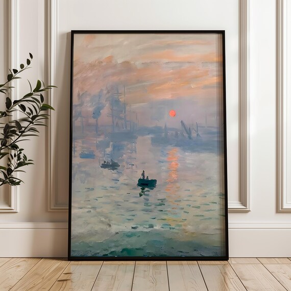 Claude Monet Impression Sunrise Poster Impressionist Seascape Art Print Soft Sunrise Wall Decor For Tranquil Interiors
