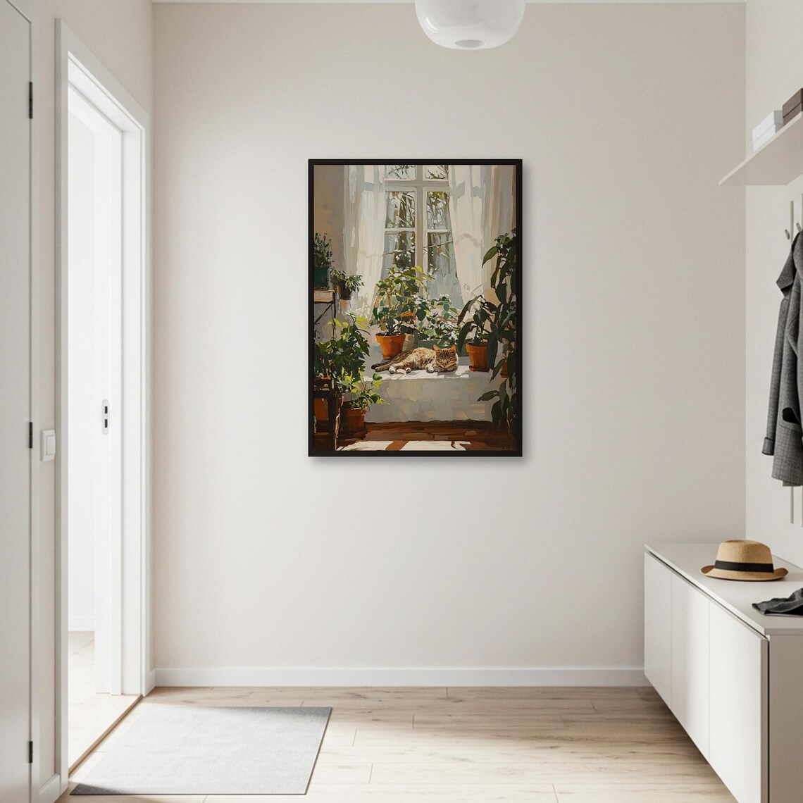 Cat In Sunny Window, Cozy Home Decor - Image 2