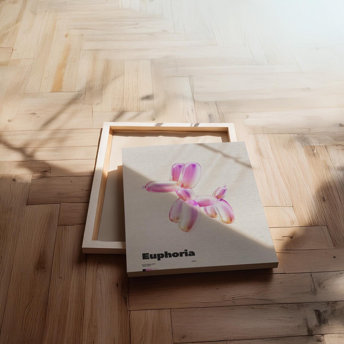 Euphoria Balloon Dog Modern Gallery Iridescent Pink Pop Art Poster - Image 2