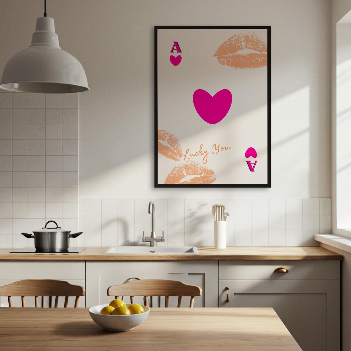 Lucky You Ace Of Hearts Poster, Romantic Decor - Image 3