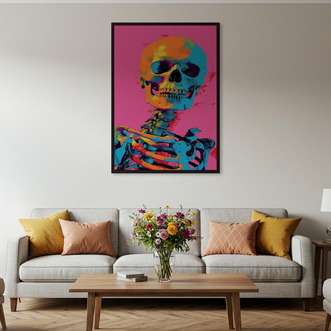 Colorful Skeleton, Pop Art Skull Poster - Image 4