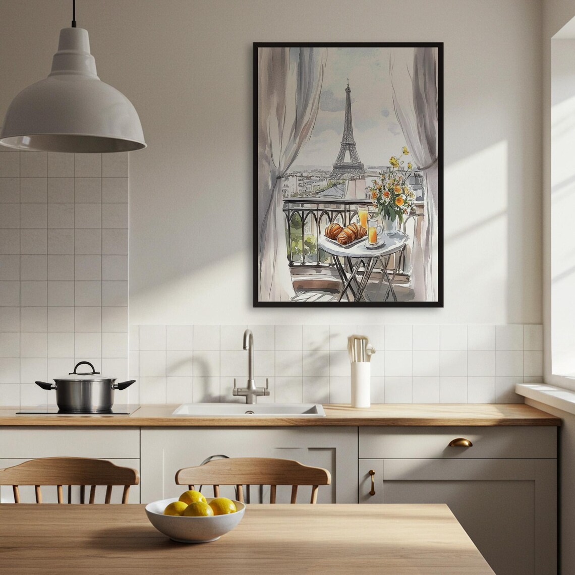 Paris Balcony View, Watercolor Cityscape Art Print - Image 3