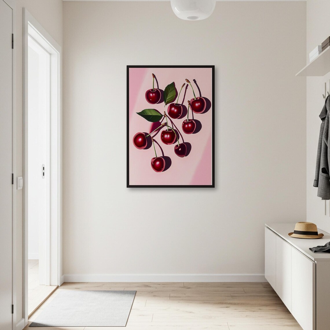 Cherries Cluster Art Print, Kitchen Decor - Image 2