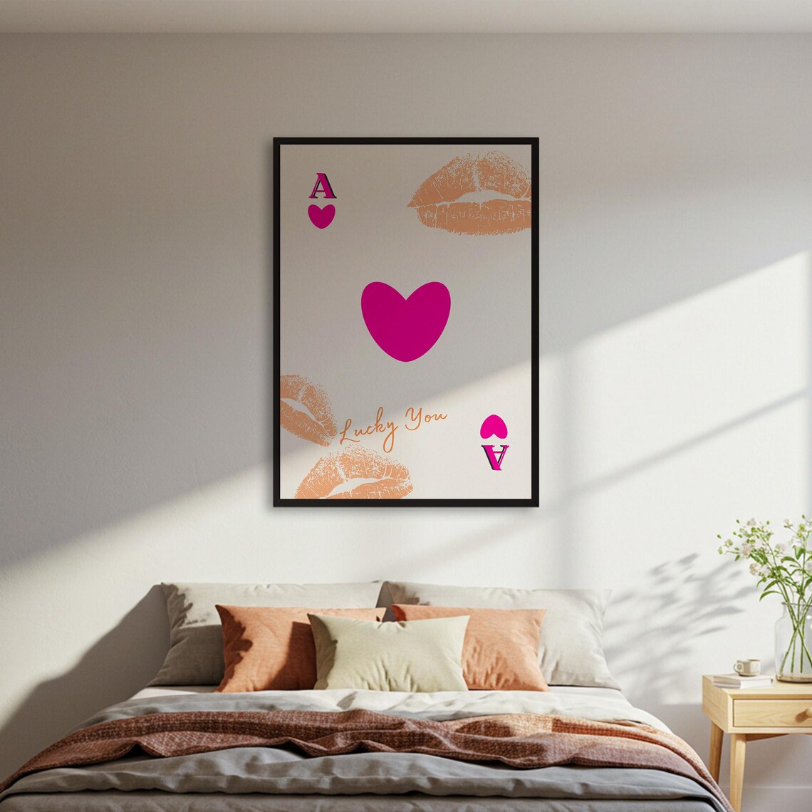 Lucky You Ace Of Hearts Poster, Romantic Decor