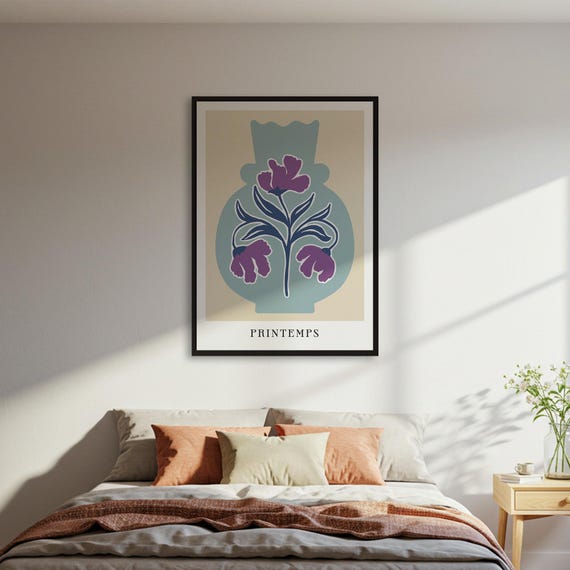 Matisse Inspired Decor Poster Modern Minimalist Art Print Printemps Flower Vase Framedunframed Large