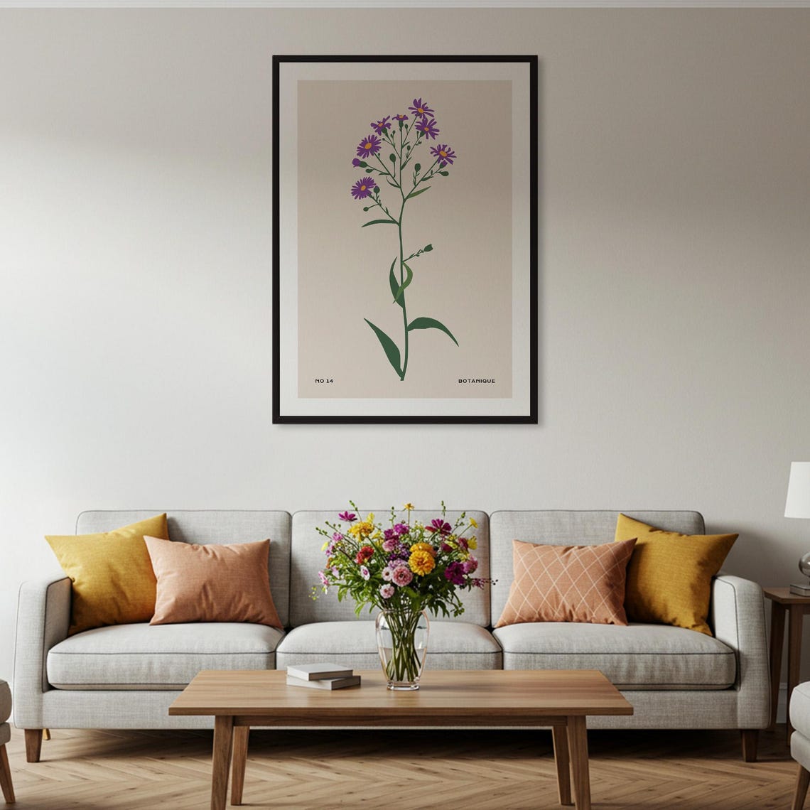 Botanique Purple Wildflower No 14 Botanical Minimalist Art Poster - Image 2