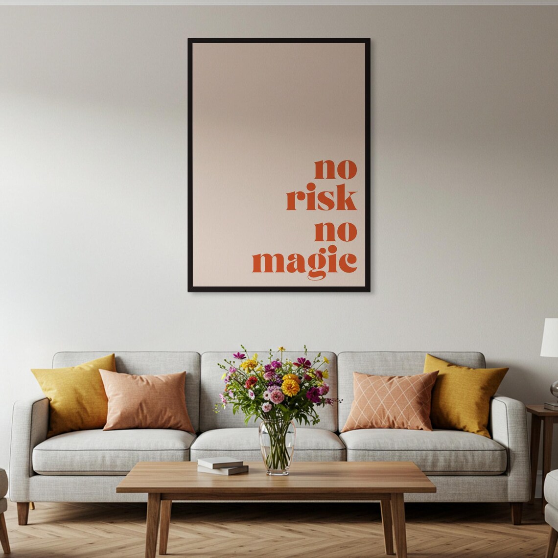 No Risk No Magic Quote, Minimalist Typography Poster - Image 4