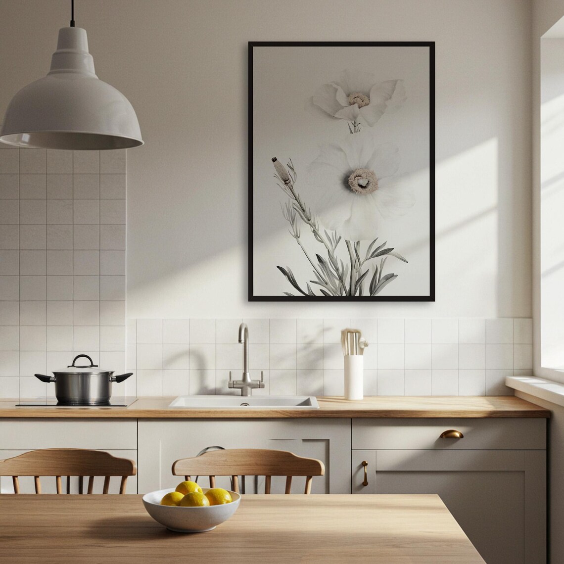 White Flower Botanical Print, Minimalist Decor - Image 3