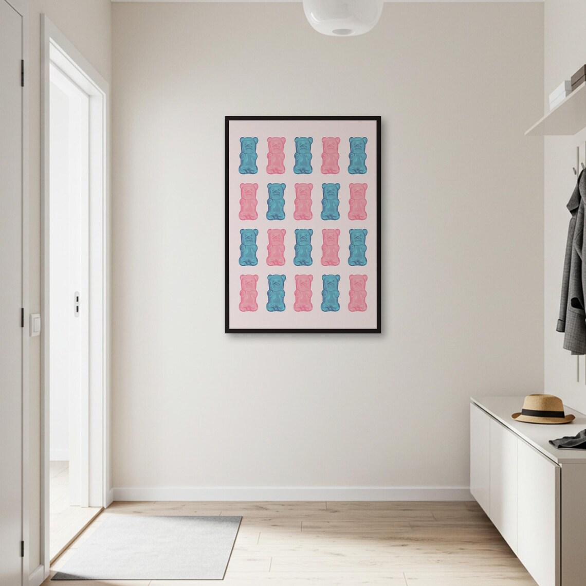 Gummy Bear Poster Print, Pop Art Candy Grid Decor - Image 2