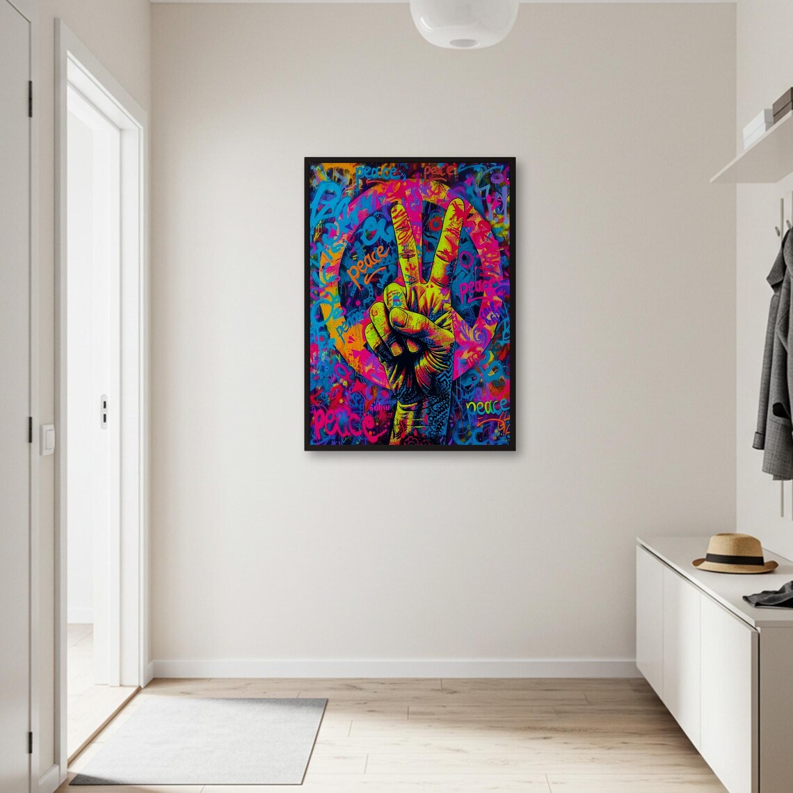 Peace Sign Graffiti, Urban Street Art Poster - Image 2