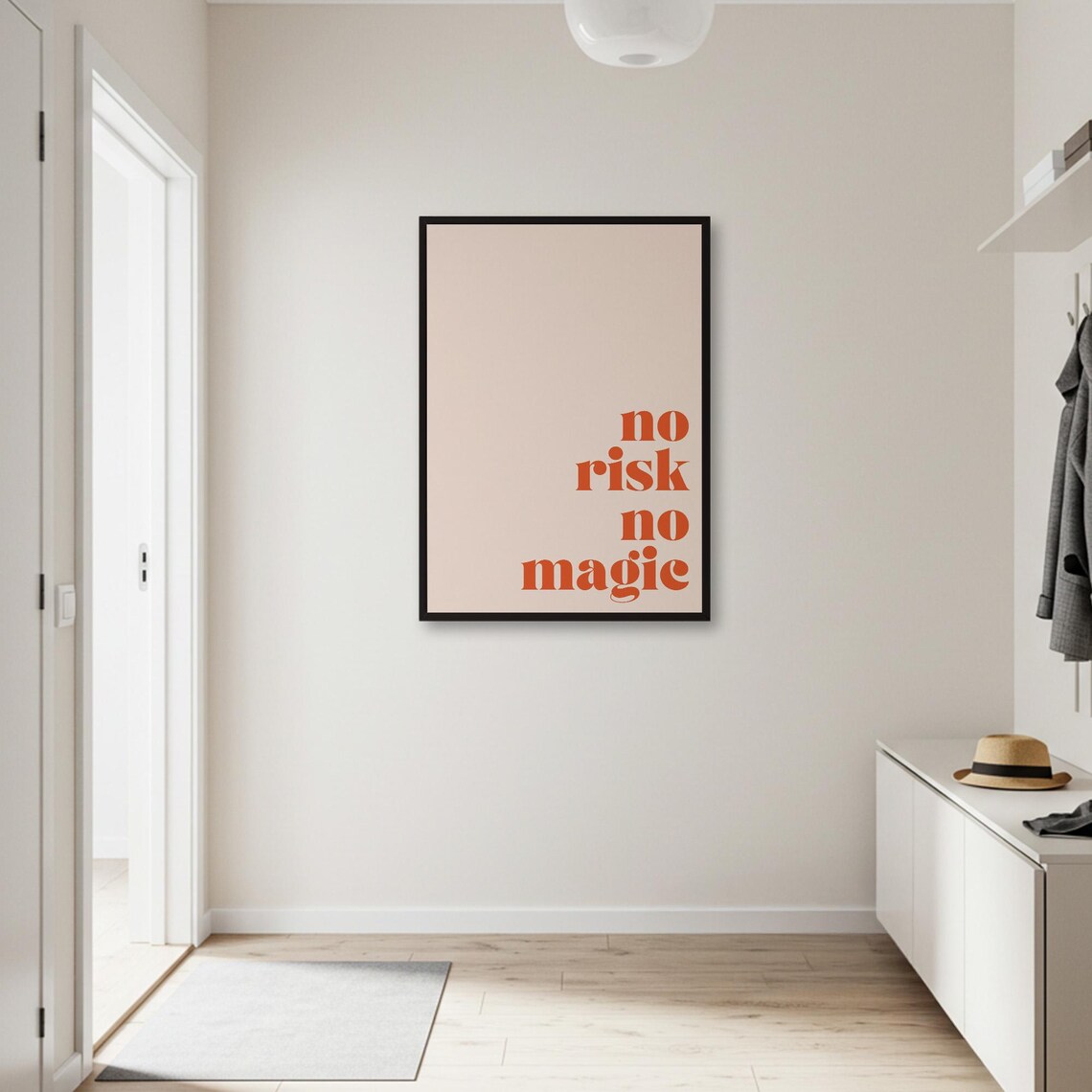 No Risk No Magic Quote, Minimalist Typography Poster - Image 2