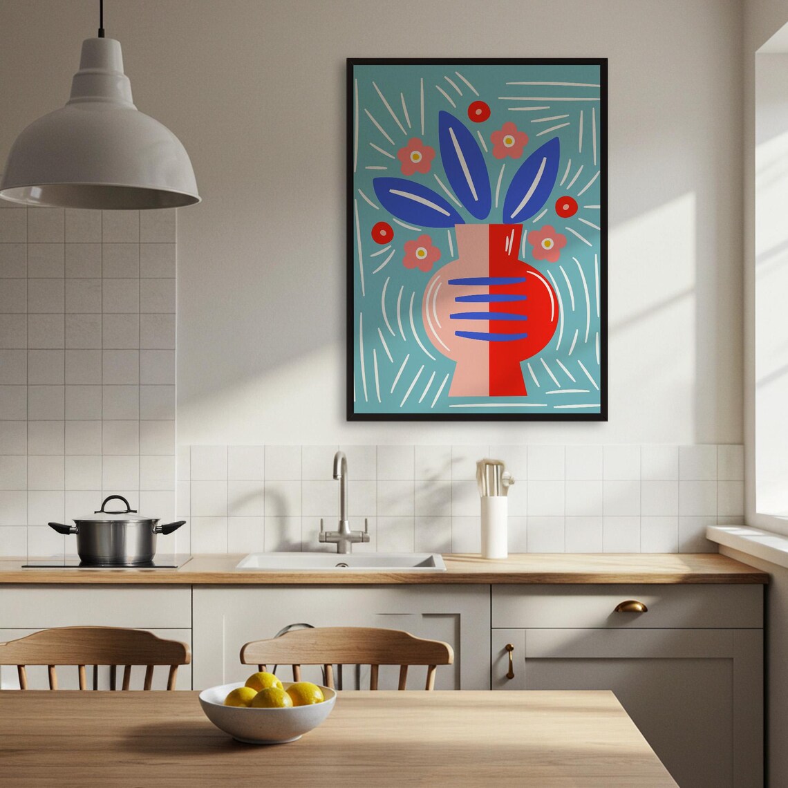 Abstract Vase And Flowers, Modern Floral Poster - Image 3