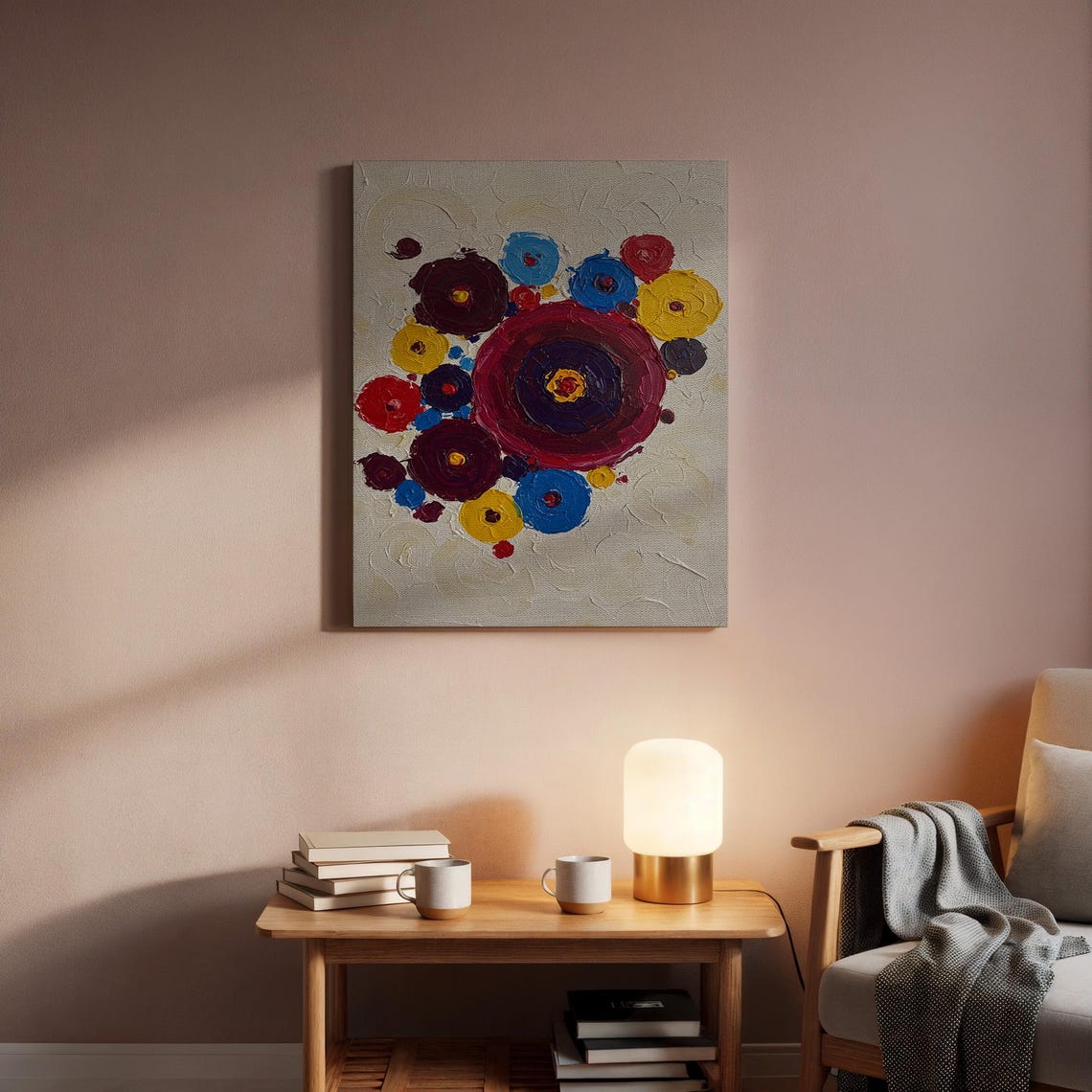 Colorful Dots Circles Impasto Geometric Bold Modern Art Poster - Image 5