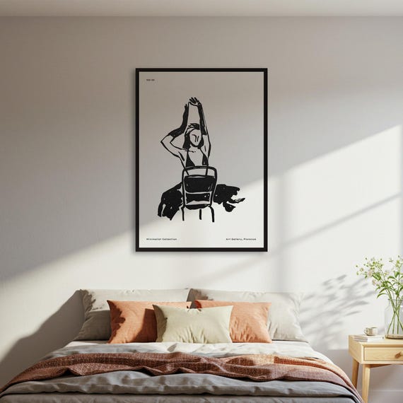 Minimalist Figure Drawing Poster, Abstract Woman Line Art