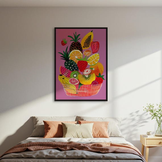 Fruit Basket Kitchen Wall Art Print