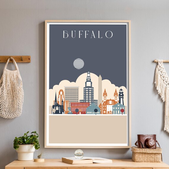 Custom Buffalo Ny Skyline For Families Weddings And Anniversaries Personalized With Your Family Name Year