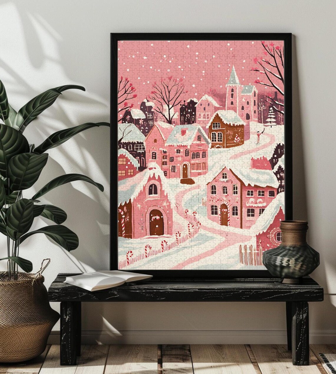 Christmas Cookies Village Jigsaw Puzzle2003005001000 Wood Whimsical Christmas Snowy Village Puzzlescharming Winter Village Folk Art - Image 3