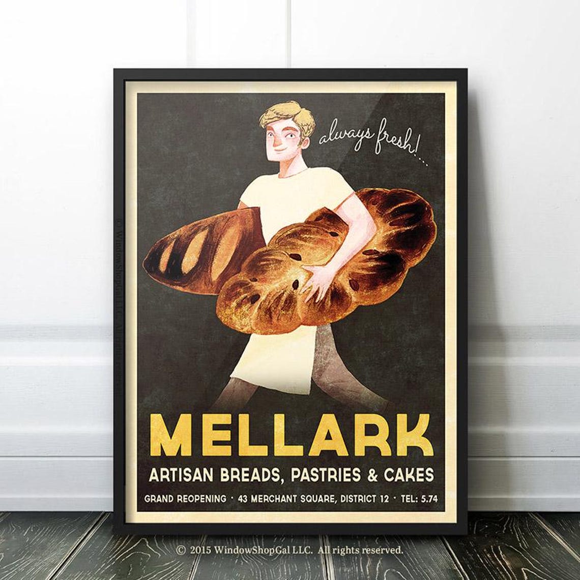 Mellark Bakery Vintage Poster Print, Hunger Games