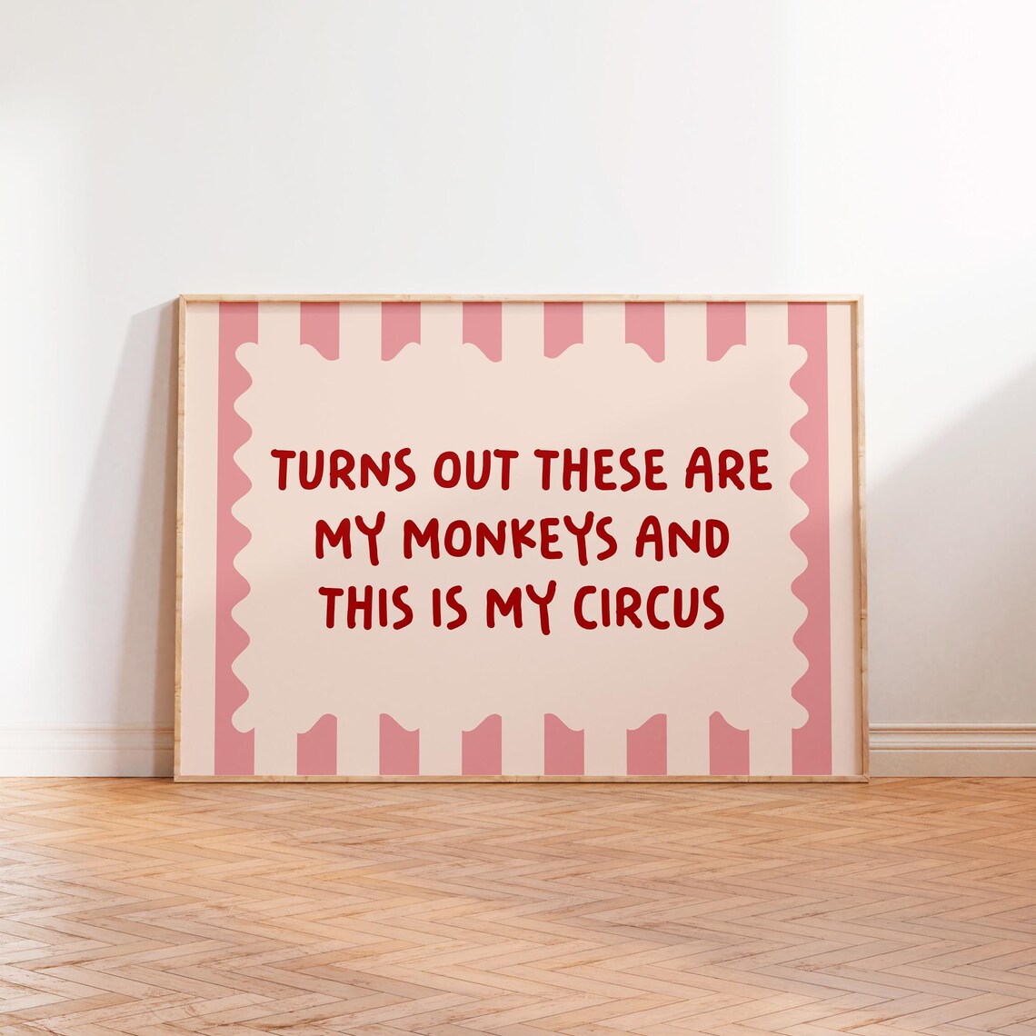 These Are My Monkeys Circus Print, Bold Typography - Image 2