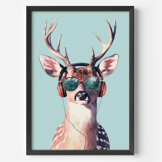 Funny Poster For The Living Room Modern Animal Picture A Mans Original Wall Scandinavian Decorative Art