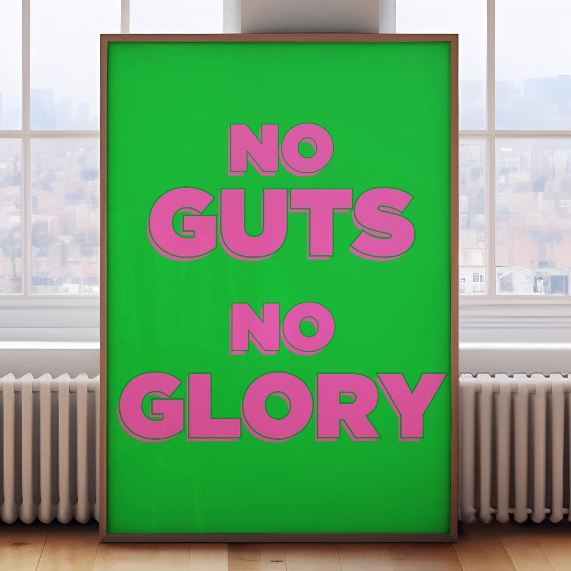 No Guts No Glory Print Motivational Office Poster Gifts For Creatives