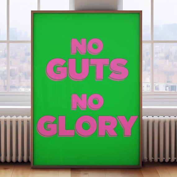 No Guts No Glory Print Motivational Office Poster Gifts For Creatives