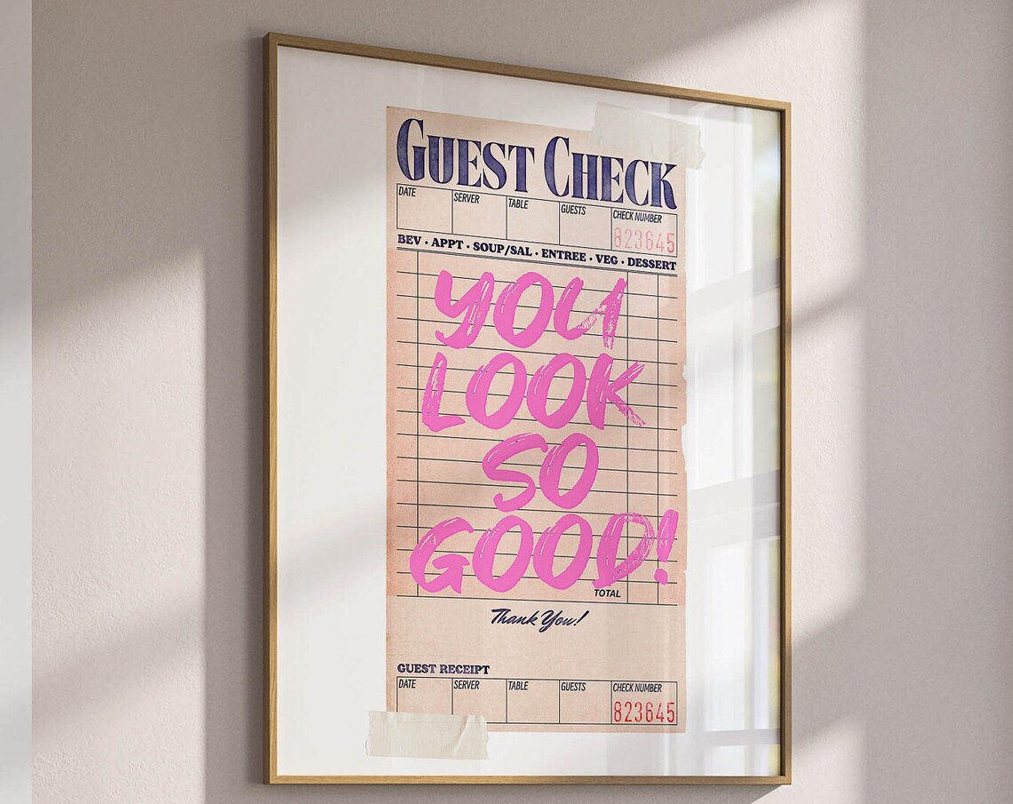 You Look So Good Guest Check, Coastal Cowgirl Art Print - Image 2