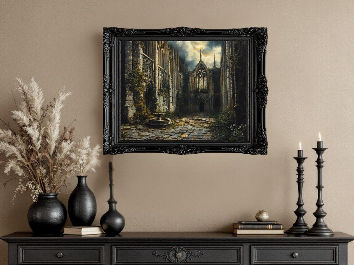 Gothic Ruins Poster, Atmospheric Decay Decor - Image 3