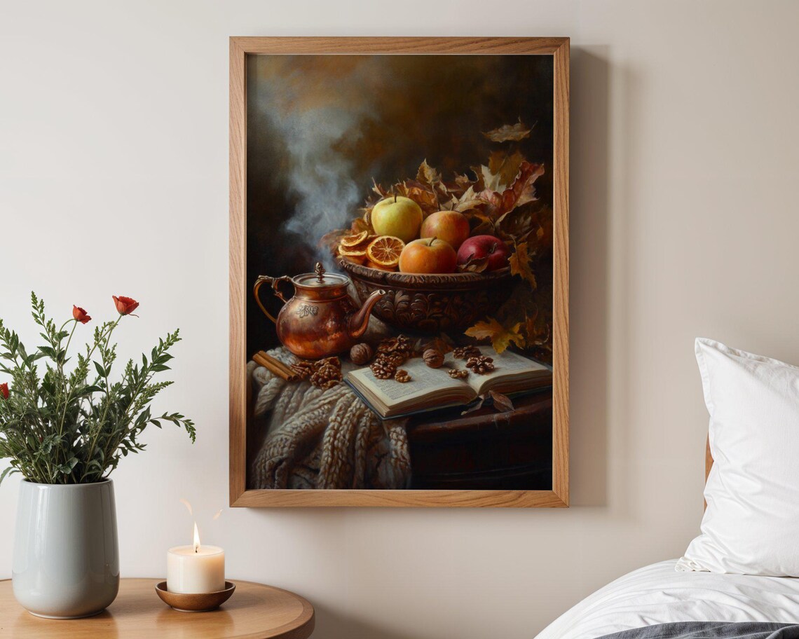 Rustic Autumn Still Life, Vintage Harvest Decor - Image 3