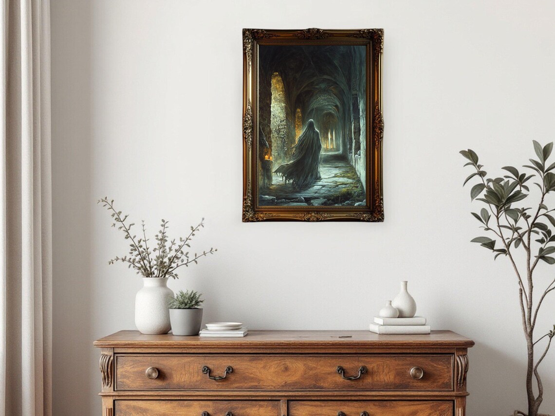 Gothic Haunted Hallway, Dark Academia Wall Art Print - Image 3