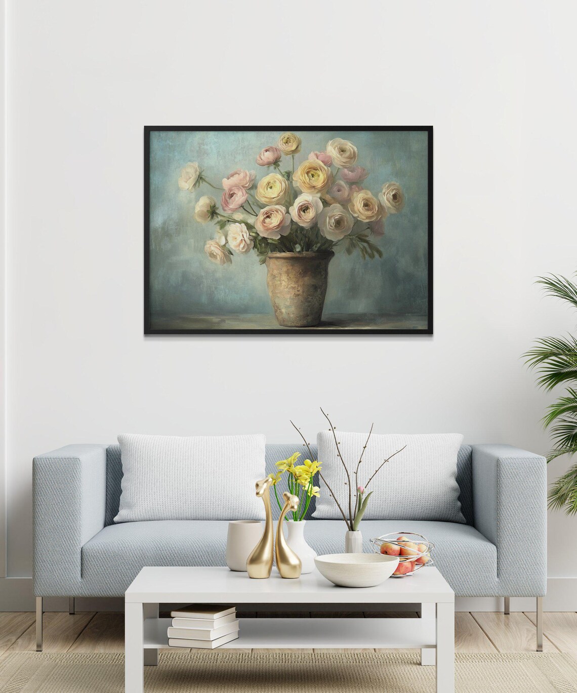 Elegant Vintage Floral Wall Art, Rustic Bouquet Print - Image 3