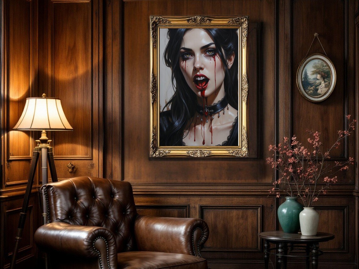 Gothic Vampire Art Print, Dark Fantasy Horror - Image 3