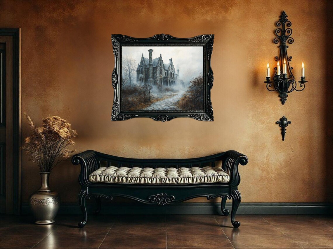 Haunted House Gothic Mansion, Spooky Halloween Decor - Image 2