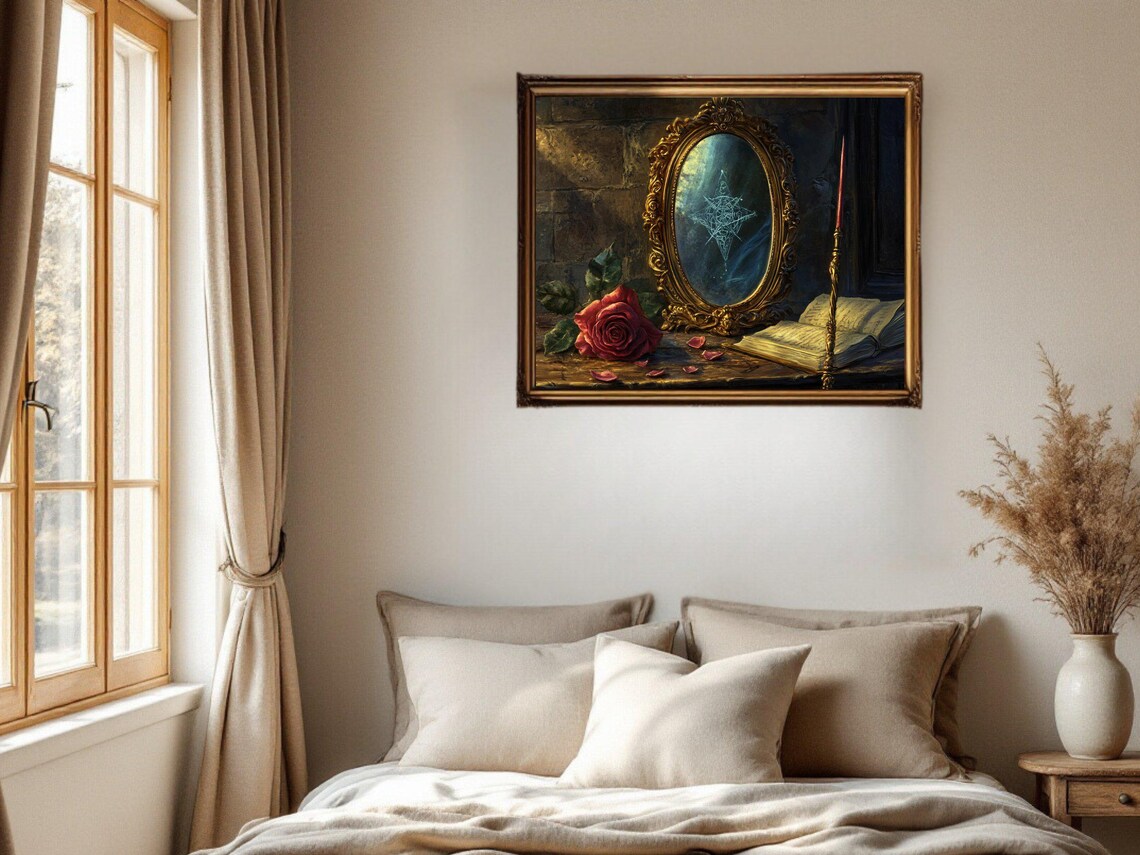 Mystic Antique Mirror, Medieval Fantasy Decor - Image 2