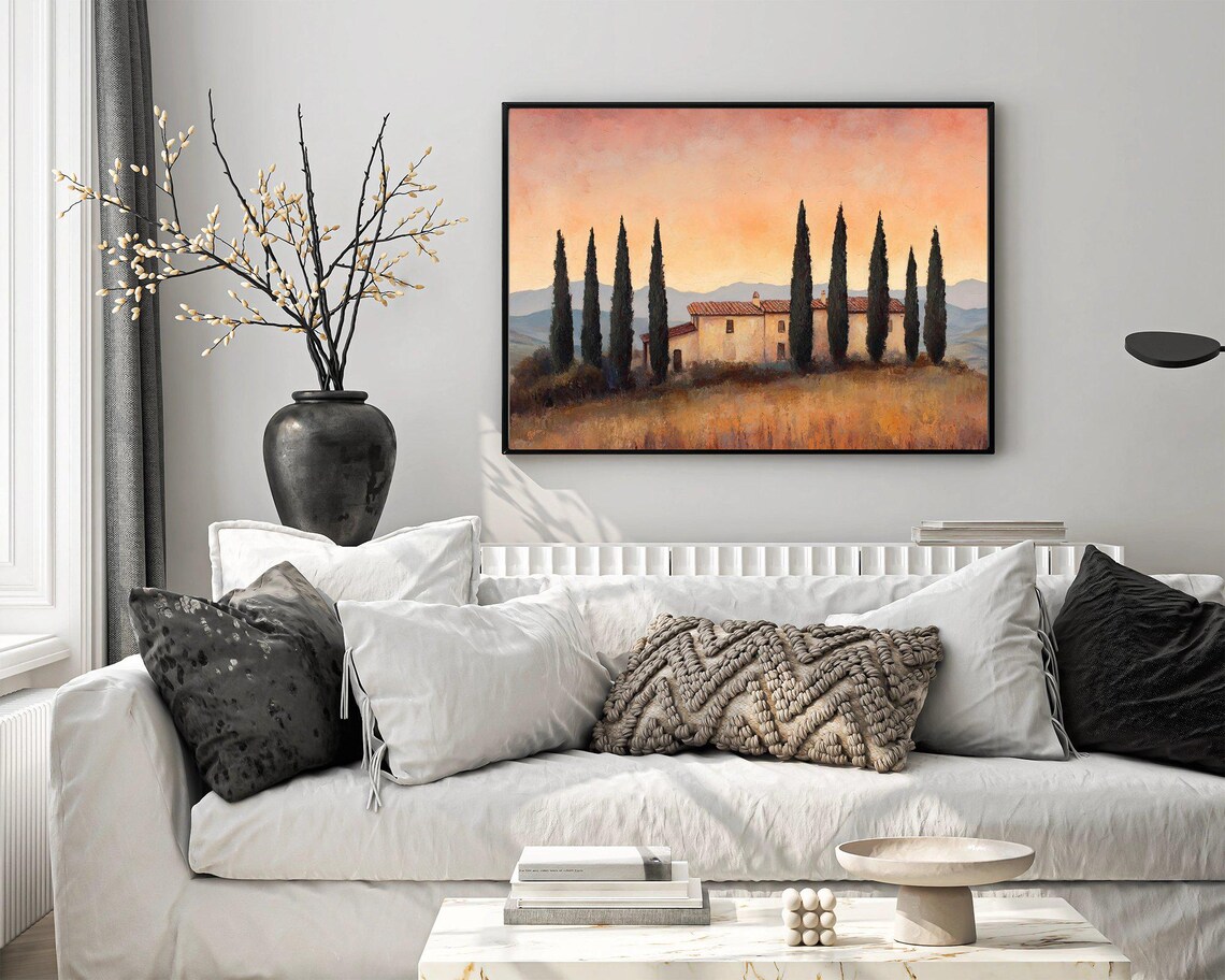 Tuscany Landscape Painting, Italian Countryside Art Print - Image 3