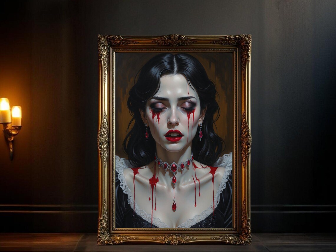 Gothic Vampire Woman, Dark Fantasy Portrait