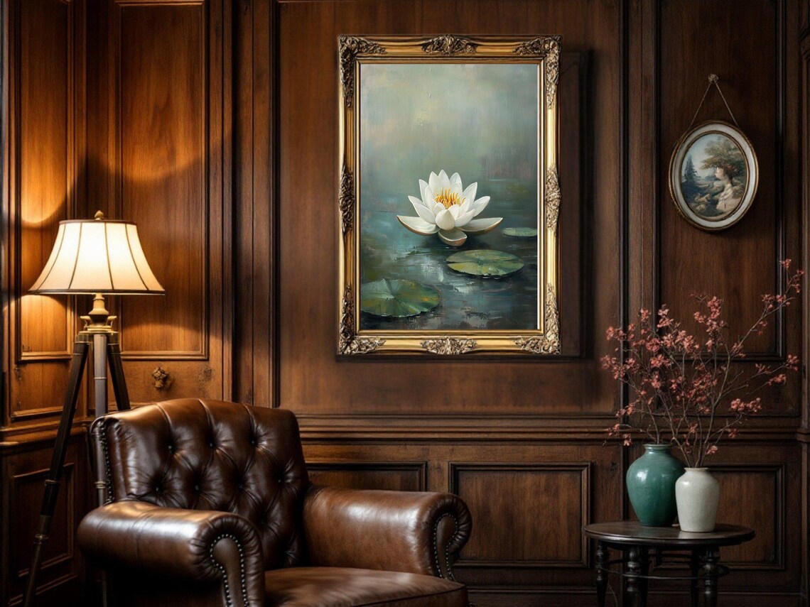 Water Lily Botanical Art Print, Vintage Floral - Image 2