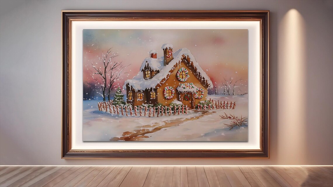 Christmas Village Square Scene, Holiday Market - Image 3