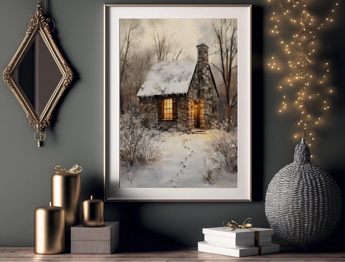 Rustic Christmas - Contemporary Travel Poster - Image 3