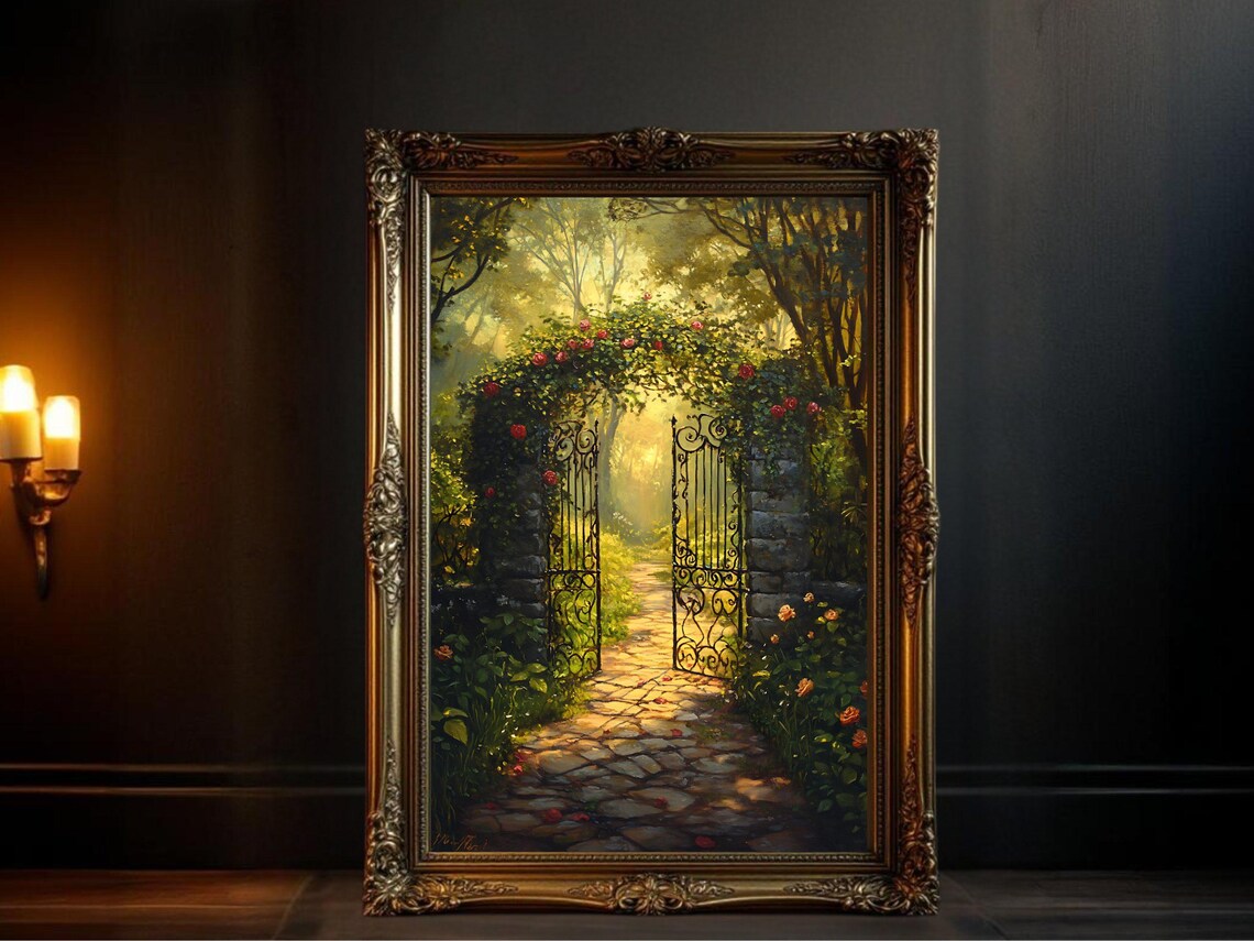 Enchanted Garden Gate, Romantic Garden Pathway