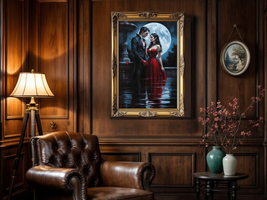 Gothic Vampire Romance, Dark Fantasy Art Print - Image 3