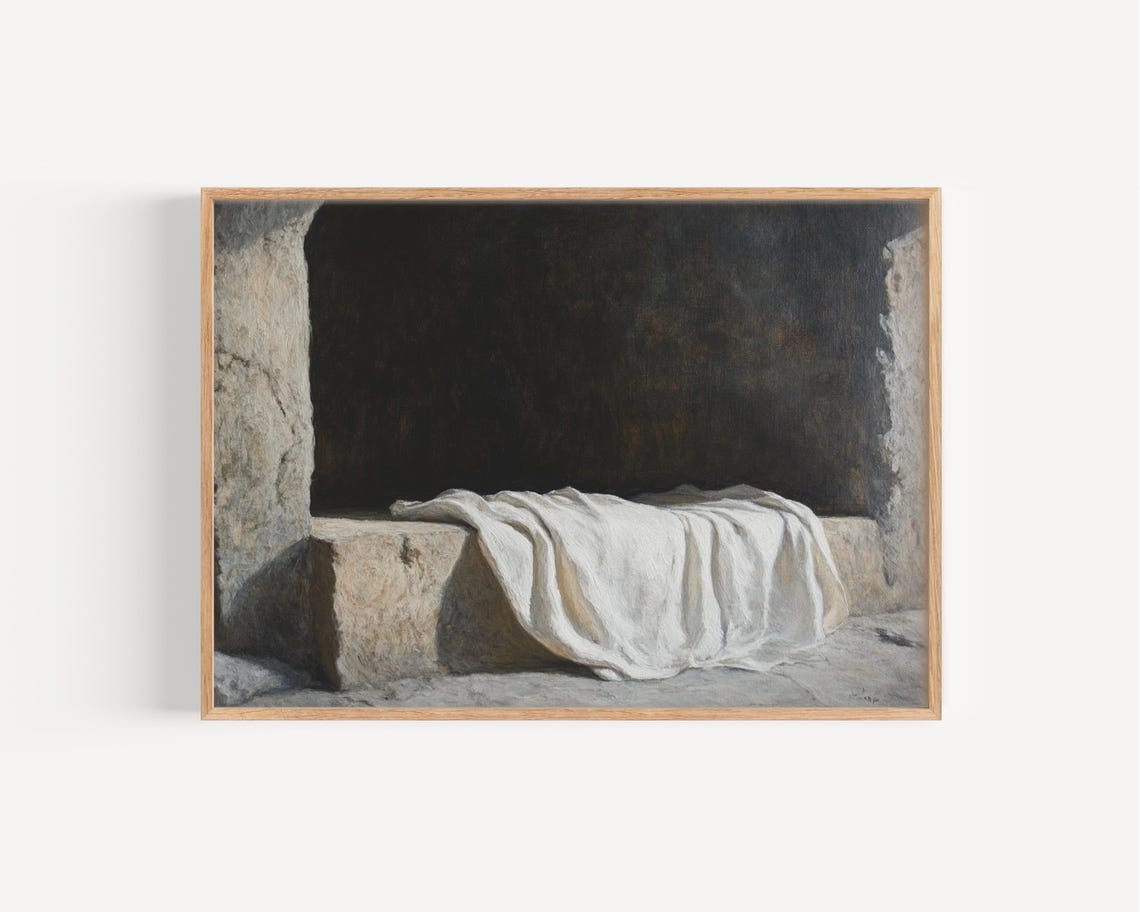 Empty Tomb of Christ Resurrection Morning Minimalist Easter Art Print