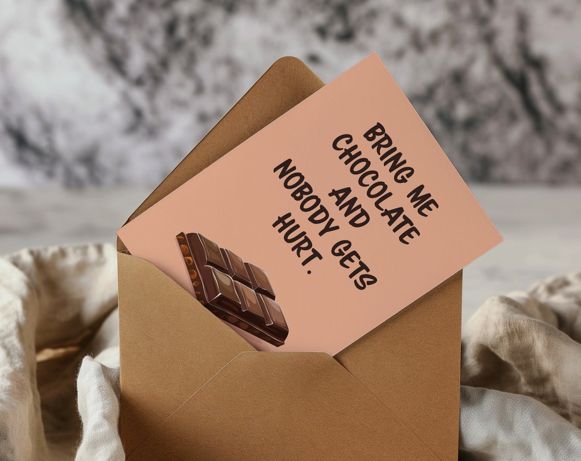Bring Me Chocolate And Nobody Gets Hurt Funny Kitchen Quote Poster - Image 3