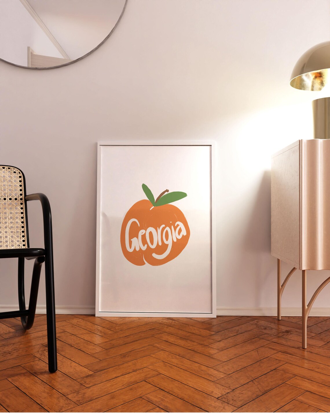 Georgia Peach Art Print, Atlanta Southern Decor