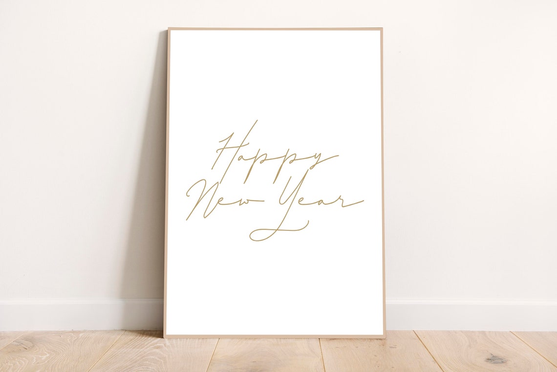 Happy New Year Years Eve Gallery Wall Bundle Instant Print Nye Decor Party Resolutions
