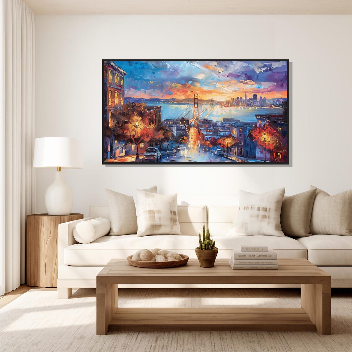 San Francisco Golden Gate Bridge Sunset Street Cityscape Poster - Image 5
