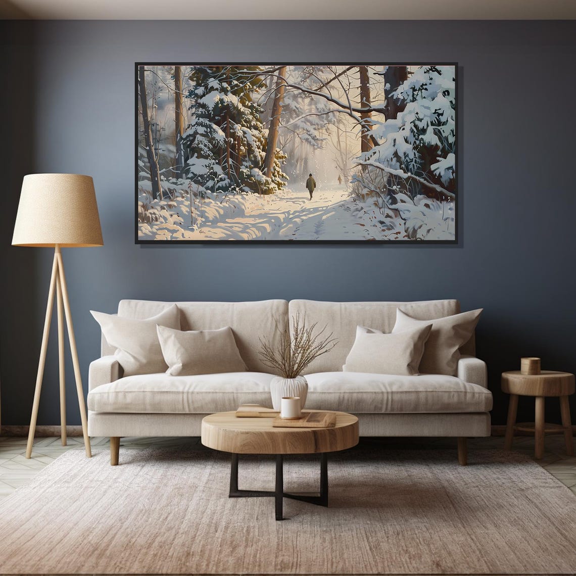 Snowy Forest Walk Winter Snow Morning Sunlight Landscape Poster - Image 4