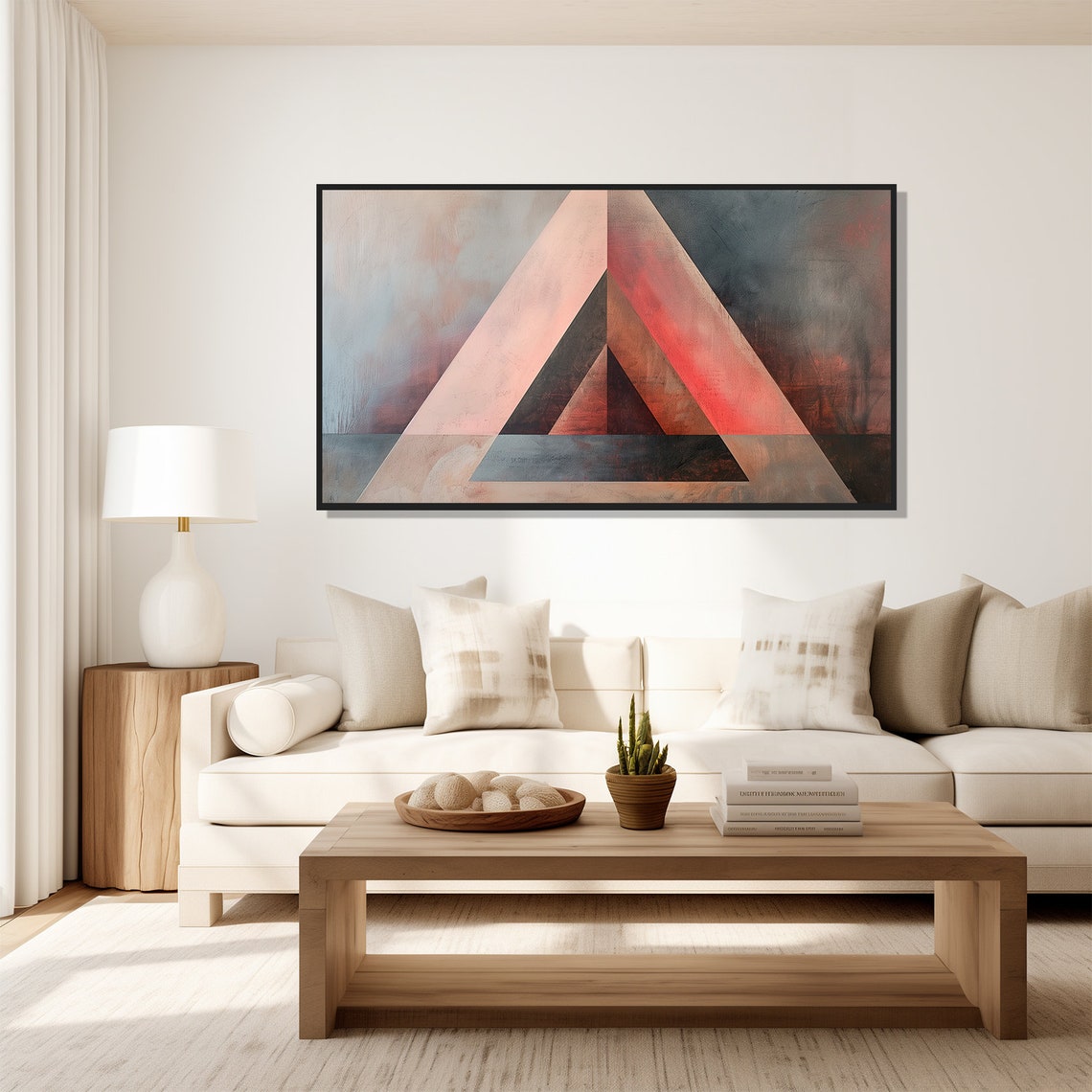 Impossible Triangle Geometric Abstract Optical Illusion Artwork Poster - Image 5